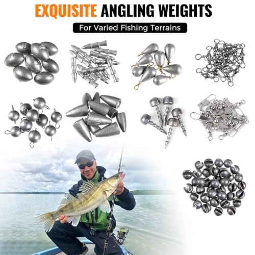 PLUSINNO 397pcs Fishing Accessories Kit with Tackle Box - Complete Fishing Gear Set for Bass & Trout