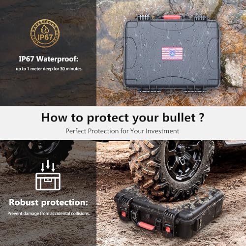 Kinghardcase 600 Round Ammo Storage Case with Lock, Waterproof, Rugged Transport for 10mm, .41 Rem Magnum, .40 S&W, & More