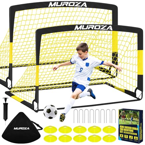 Kids Soccer Goals Set - Portable Pop Up Soccer Nets for Backyard Play