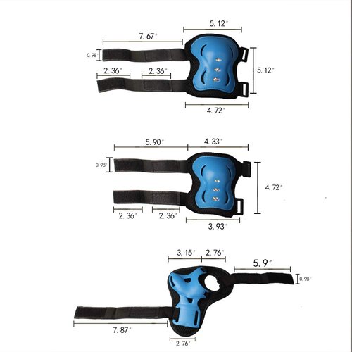 Kids Skateboard Protective Gear Boys Bike Helmet and Knee Pads Set with Elbow Pads Adjustable for 5-12 Years Kids Bicycle Roller Skates Kick Scooter Hoverboard Blue