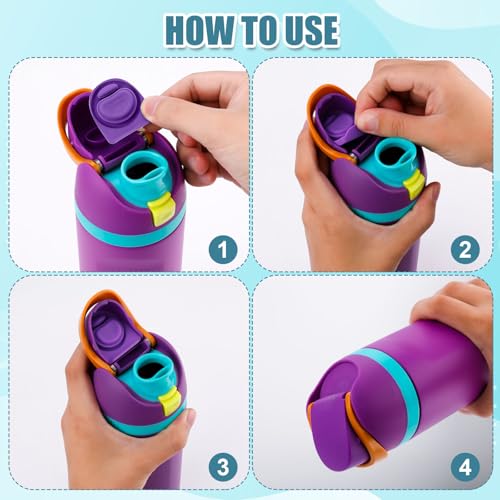 3-Pack Silicone Water Bottle Stoppers & Seal Rings - Purple