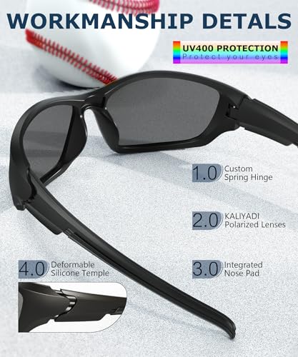 KALIYADI Polarized Sunglasses A02-black+ice Blue+red multicolor UV400 cycling fishing running
