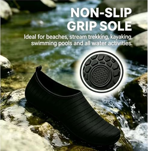Quick-Dry Non-Slip Water Shoes for Men & Women - 3X-Wide 13-14/12-13 - Black