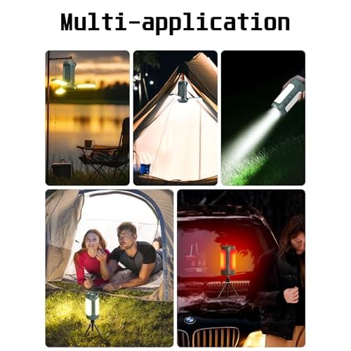 Foldable Camping Light Rechargeable Lantern, 10000mAh, Portable Flashlight, IP54 Waterproof, 1/4" Screw Adapter, 750LM, 5 Modes, LED Tent Light for Camping, Hiking, Fishing