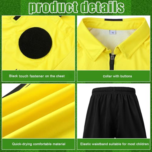 Kids Soccer Referee Costume Set - 11 Pcs Age 8-10