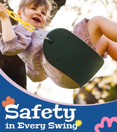 Kids Heavy Duty Swing Seat with 66" Chains - Green