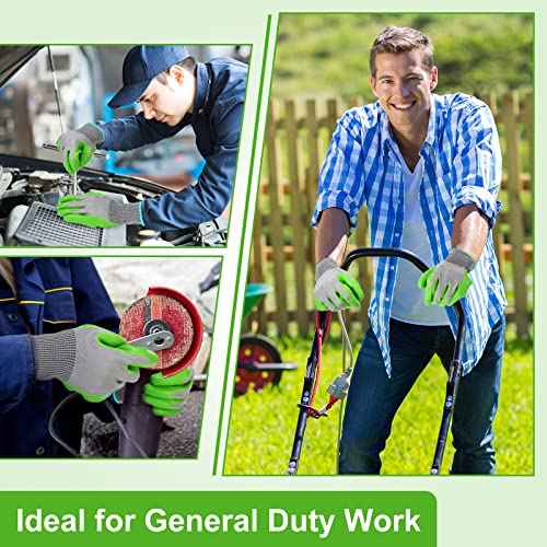 Jexine 50 Pairs Safety Gloves Men Garden Gloves for Men Women with Breathable Latex Coated and reliable Grip