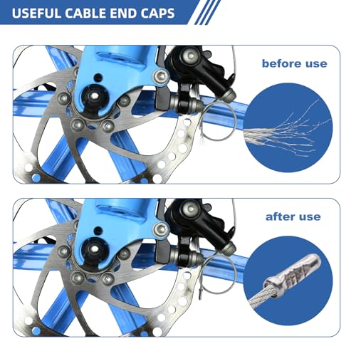 60-Piece Aluminum Alloy Bike Cable End Caps and S-Hook Clips Set