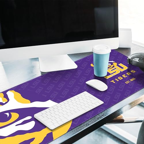LSU Tigers Desk Pad - Water & Stain Resistant, Non-Slip Rubber
