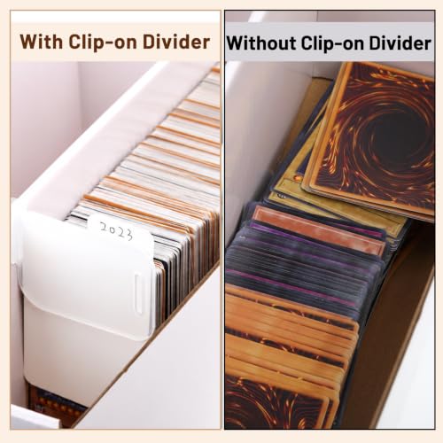 12 Card Box Dividers with 100 Labels & 10 Stickers - Trading Card Organizers