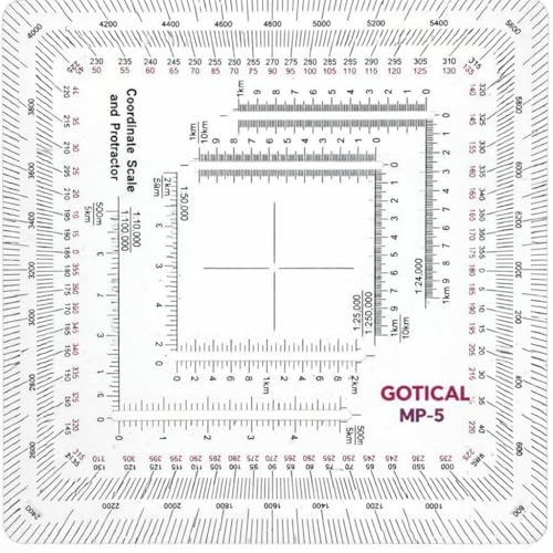Military Grid Map Reading Tool with UTM & MGRS Scale for Land Navigation