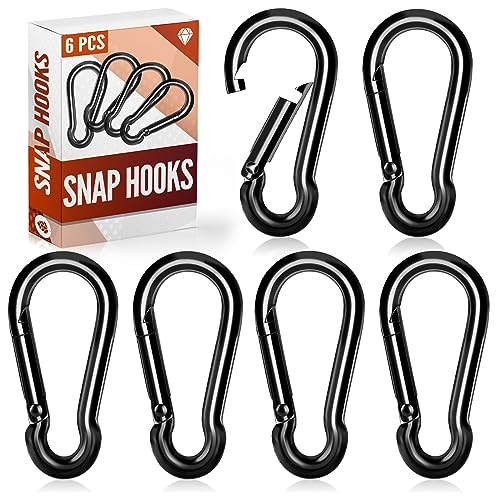 2-Inch Spring Snap Hooks - Heavy Duty Carabiner Clips - 6 Pack