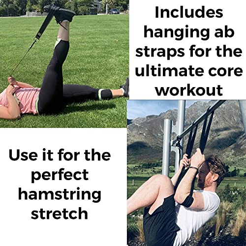 Full Body Suspension Trainer with Door Anchor & Foot Straps - Green