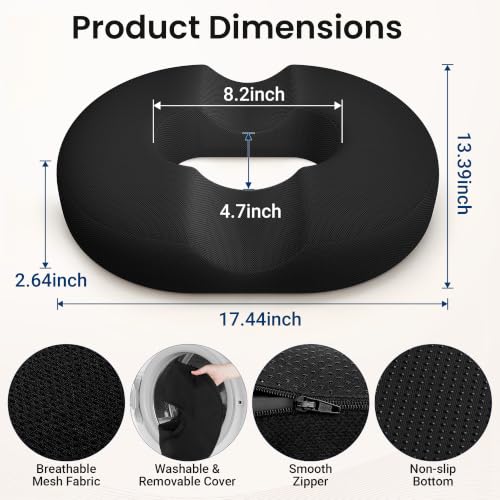 Portable Donut Pillow Seat Cushion for Tailbone Pain Relief