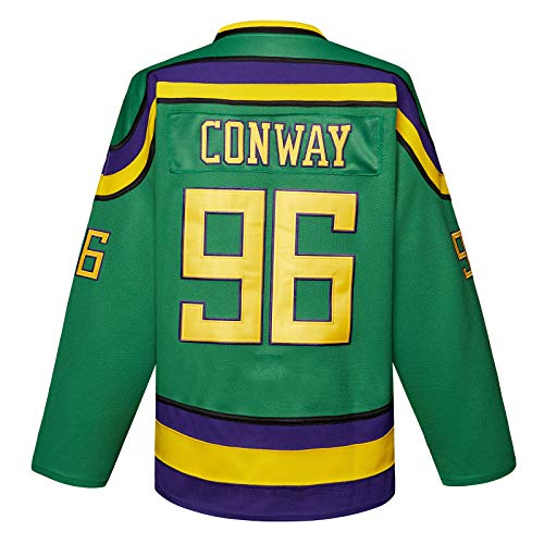 TRIVINKIN Mighty Ducks Hockey Jersey Adult Small #96 Green Movie Ice Hockey Uniform