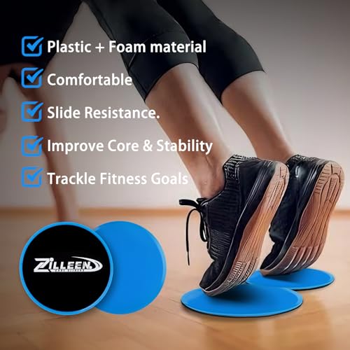 Exercise Sliders for Pilates & Yoga - Blue Fitness Discs (2pcs)