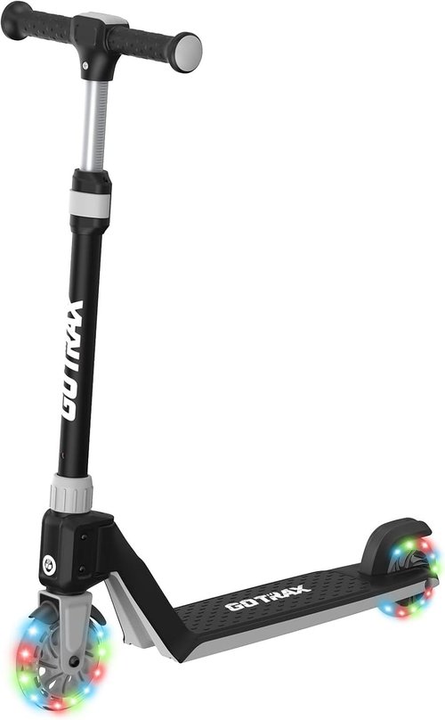 Gotrax K03 Kids Kick Scooter - LED Lighted Wheels, Adjustable Handlebars, Lightweight Design | Max Load 110 Lbs, Black