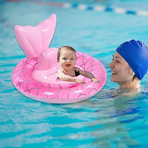 Baby Swimming Pool Float with Seat - Pink Mermaid Design
