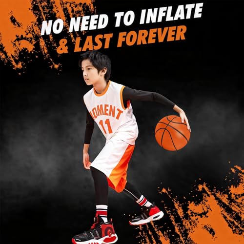 Rzkipdy Size 5 Silent Basketball (27.5 inch) - Dark Orange Soft Foam Indoor Training Ball