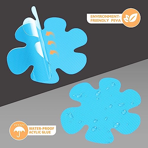 24 PCS Blue Non-Slip Bathtub & Shower Safety Stickers - Flower Shape