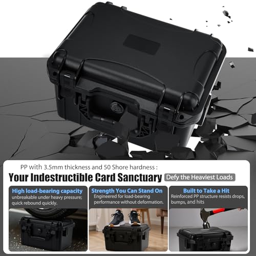 Graded Card Storage Box with Foam Dividers - Waterproof Case for Sports Cards