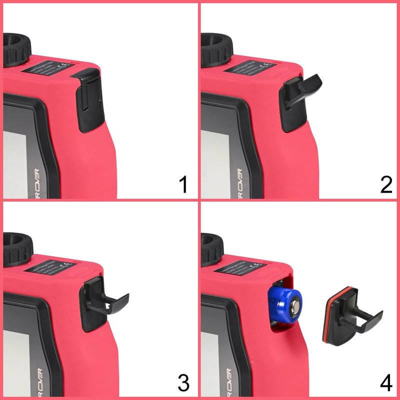 Never Over Range Finder Golf 1100 Yard, Golf Rangefinder with Slope and LCD Screen, Range Finder Golf Flag Lock Tech and Vibration, Colorful Pink, Blue, Red and Yellow (red)