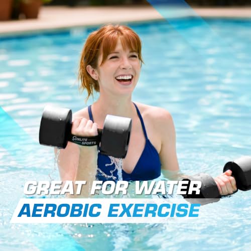 X-Large Black Water Dumbbells for Pool Exercise - Sunlite Sports