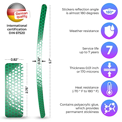 LOOM Prism_green Reflective Stickers for Bike Rims – 18pc