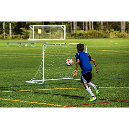 6' x 4' Quick-Setup Steel Soccer Goal - Non-Folding, White