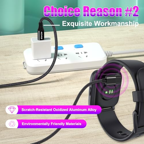 3.3ft USB-C Charging Cable for Garmin Watch - L-Shape, Black