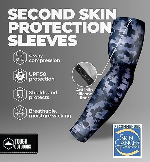 Compression Arm Sleeve for Baseball - Gray Camo, Youth Small