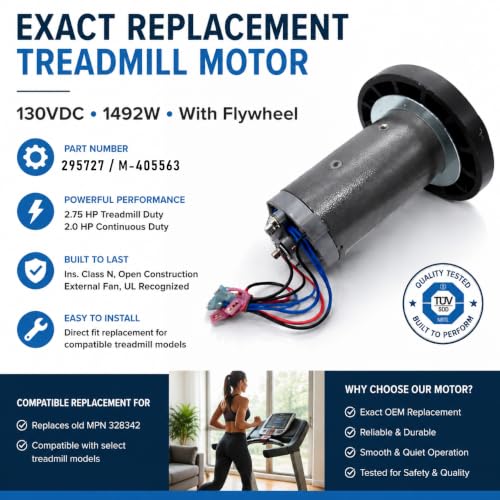 130V DC Treadmill Motor - 2.75 HP, 1492 Watts, Easy Replacement