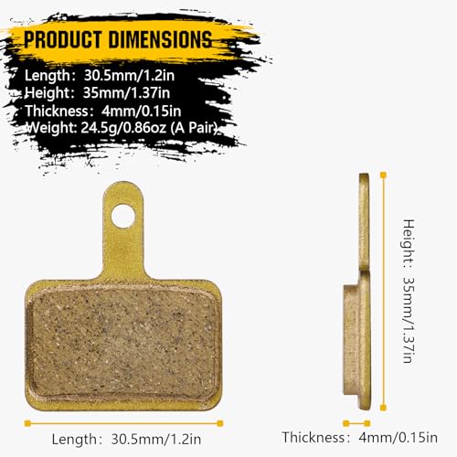 Semi-Metallic Disc Brake Pads for Mountain & E-Bike - 2 Pairs
