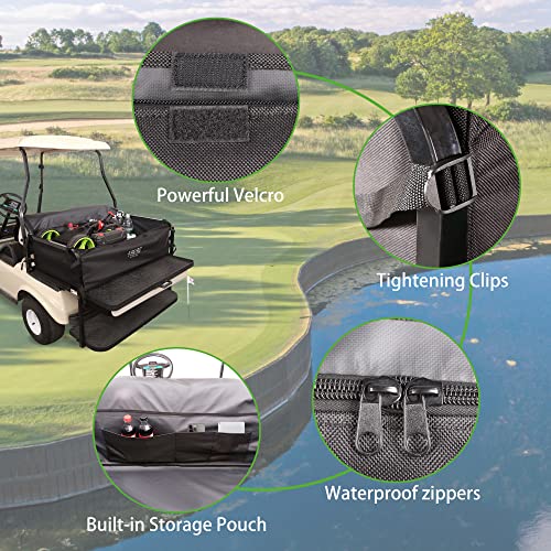 10L0L 4-Passenger Golf Cart Storage Bag - Dustproof Rear Seat Organizer for Yamaha, EZGO, Club Car