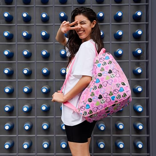 Skate Bag for Roller, Ice, Inline & Quad Skates - Peace and Love Pink 12