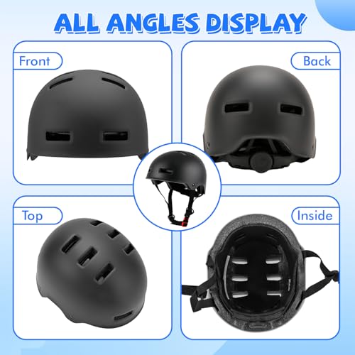 Adjustable Kids Bike Helmet - Medium Black for Multi-Sports