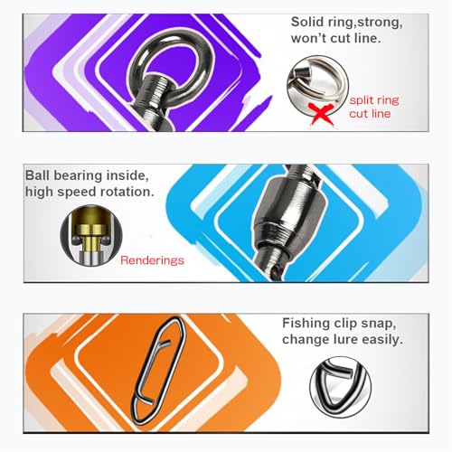 AMYSPORTS High Strength Snap Swivels Stainless Bearing Rolling