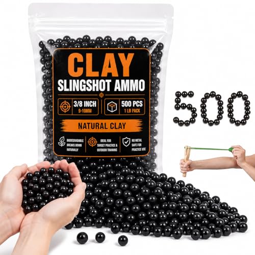 Biodegradable Clay Slingshot Ammo Balls, 3/8 Inch Practice Pellets - 0.9 lbs