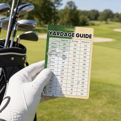 Golf Club Distance Cards - 2 Pack, 2.4x4.2 Inch Range Chart