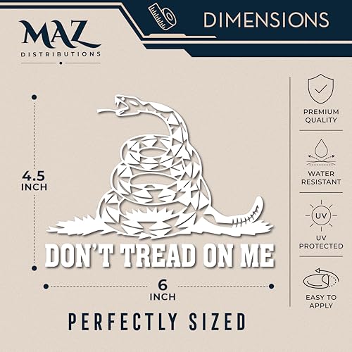 Don't Tread On Me Vinyl Decal Sticker - Waterproof Snake Design