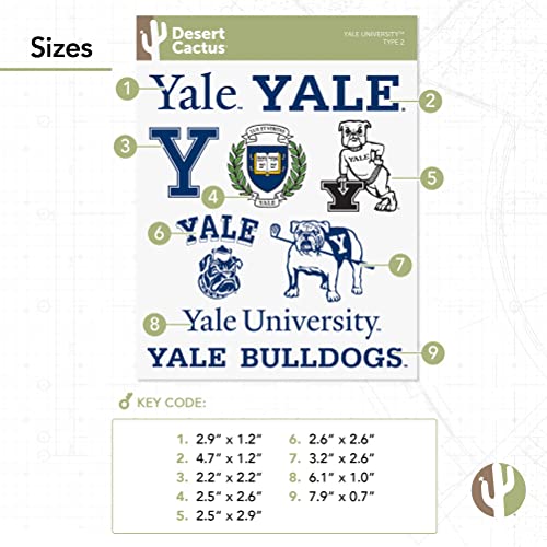 Yale Bulldogs Desert Cactus Sticker Sheet – Premium Vinyl Decals