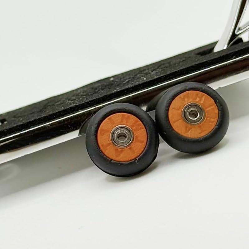 Finger Scooter Wheels - Durable Silicone Tyres, Set of 2 - Tan-Black