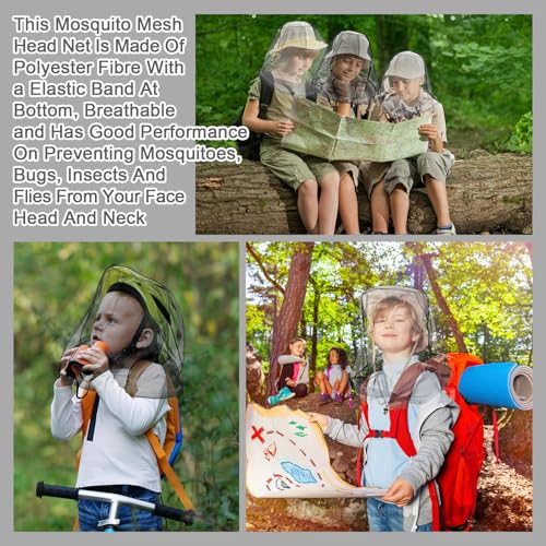 Mosquito Head Net - 2 Pack, Black & Light Gray, Breathable Mesh