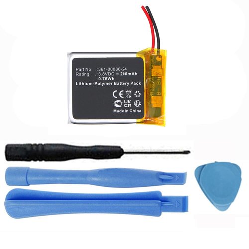 MPF Products 200mAh 361-00086-24 Battery Replacement Compatible with Garmin Instinct Solar Outdoor Smartwatch with Installation Tools