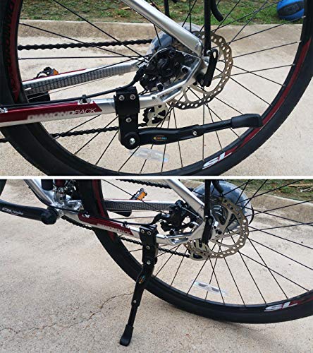 Adjustable Aluminium Alloy Bike Kickstand - Black for 22-28 Inch Wheels