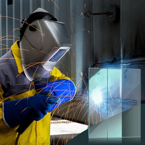 100 Pcs 2'' x 4.25'' Clear Welding Lens 0.04" Thick Welding Cap Hood Clear Lenses Cover Replacement Transparent Universal Helmet Accessories Top Protection for Protecting Eyes