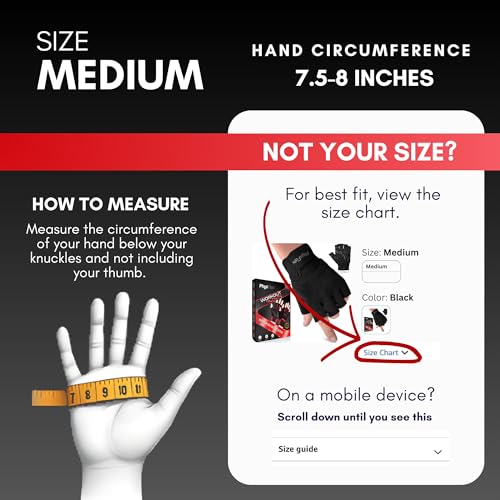 Workout Gloves for Men & Women - Enhanced Grip, Wrist Support, Black Medium