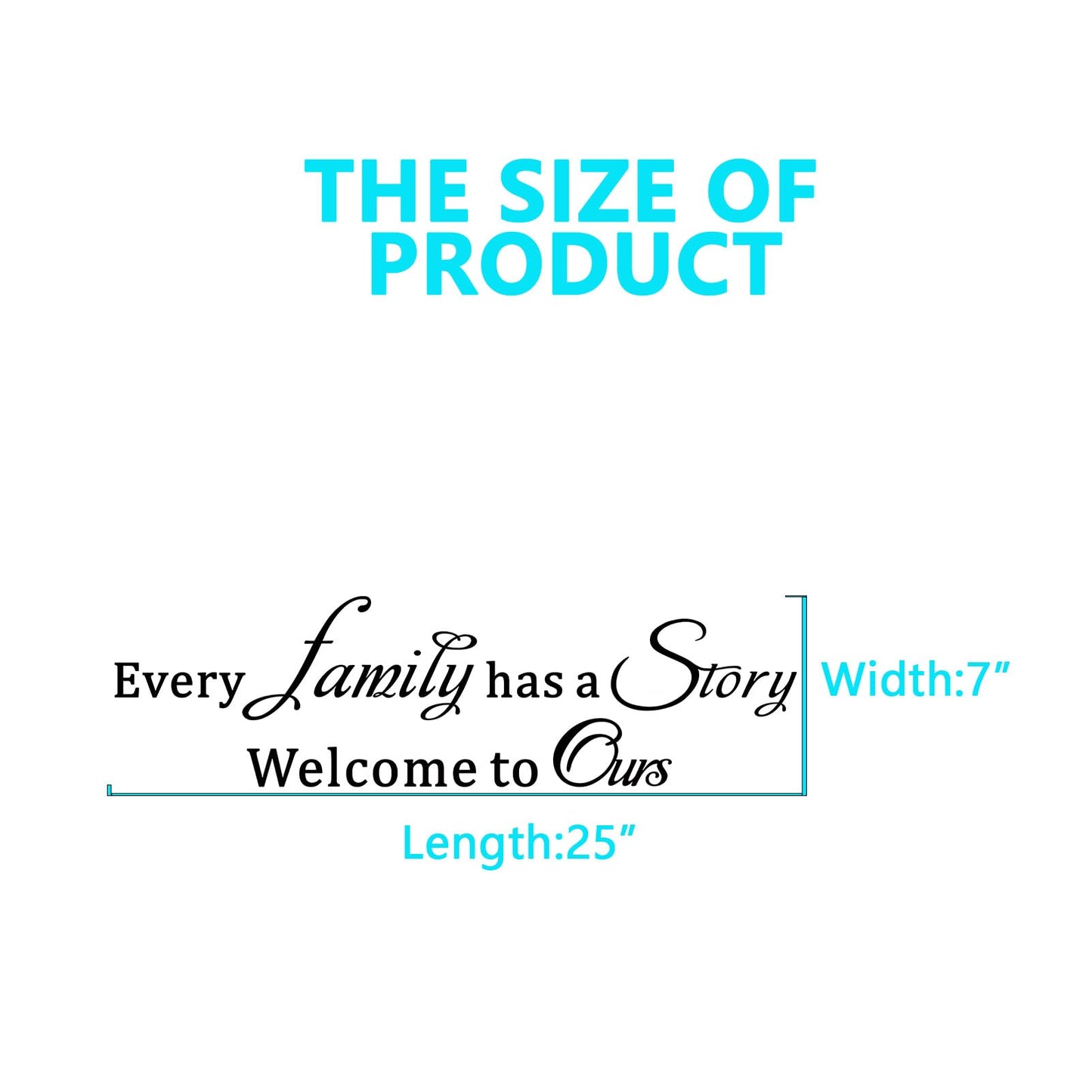 Inspirational Family Wall Stickers for Bedroom: Home Quotes Motivational Vinyl Art Wall Decals for Living Room Kitchen Apartment Bathroom - Every Family Has a Story 25" X 7"