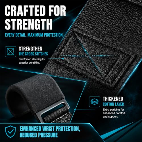 Weight Lifting Hooks with Wrist Straps (Pair) for Deadlifts, Pull