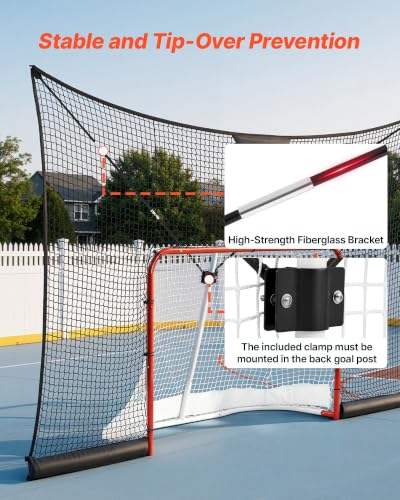 Hockey Goal with Backstop Net Set - 12x7FT Portable Training